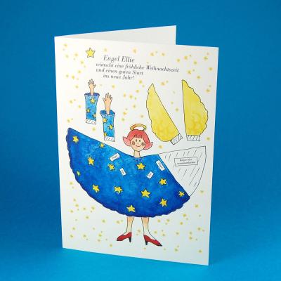 große Weihnachtskarte zum Basteln: Engel Ellie  (DIN A5)