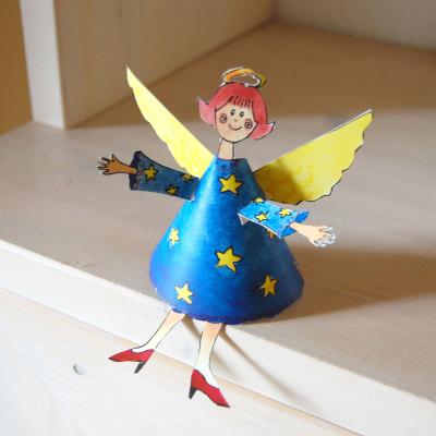 große Weihnachtskarte zum Basteln: Engel Ellie  (DIN A5)