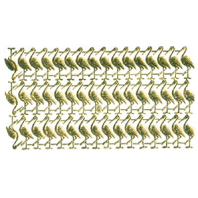 goldenes Glanzbild: 48 Störche