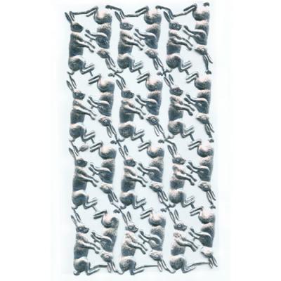 silbernes Glanzbild: Hasen