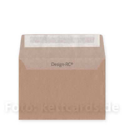 5er Set braune Recycling-Postkarten DIN A6 mit Umschlägen