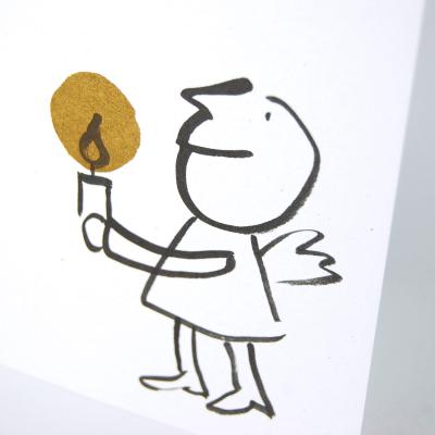 Frohes Fest! - Weihnachtskarte mit goldenem Umschlag