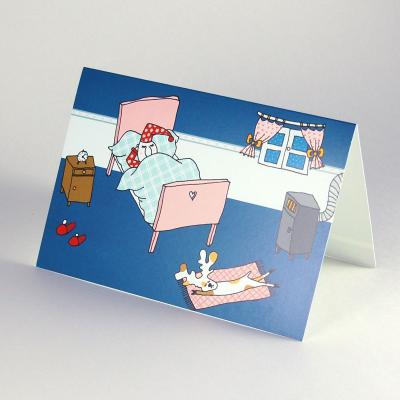 10er Set Weihnachtskarten mit pinken Kuverts: im Schlafzimmer