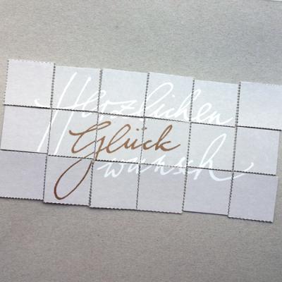 10er Set Glückwunschkarten mit goldenem Umschlag: Herzlichen Glückwunsch