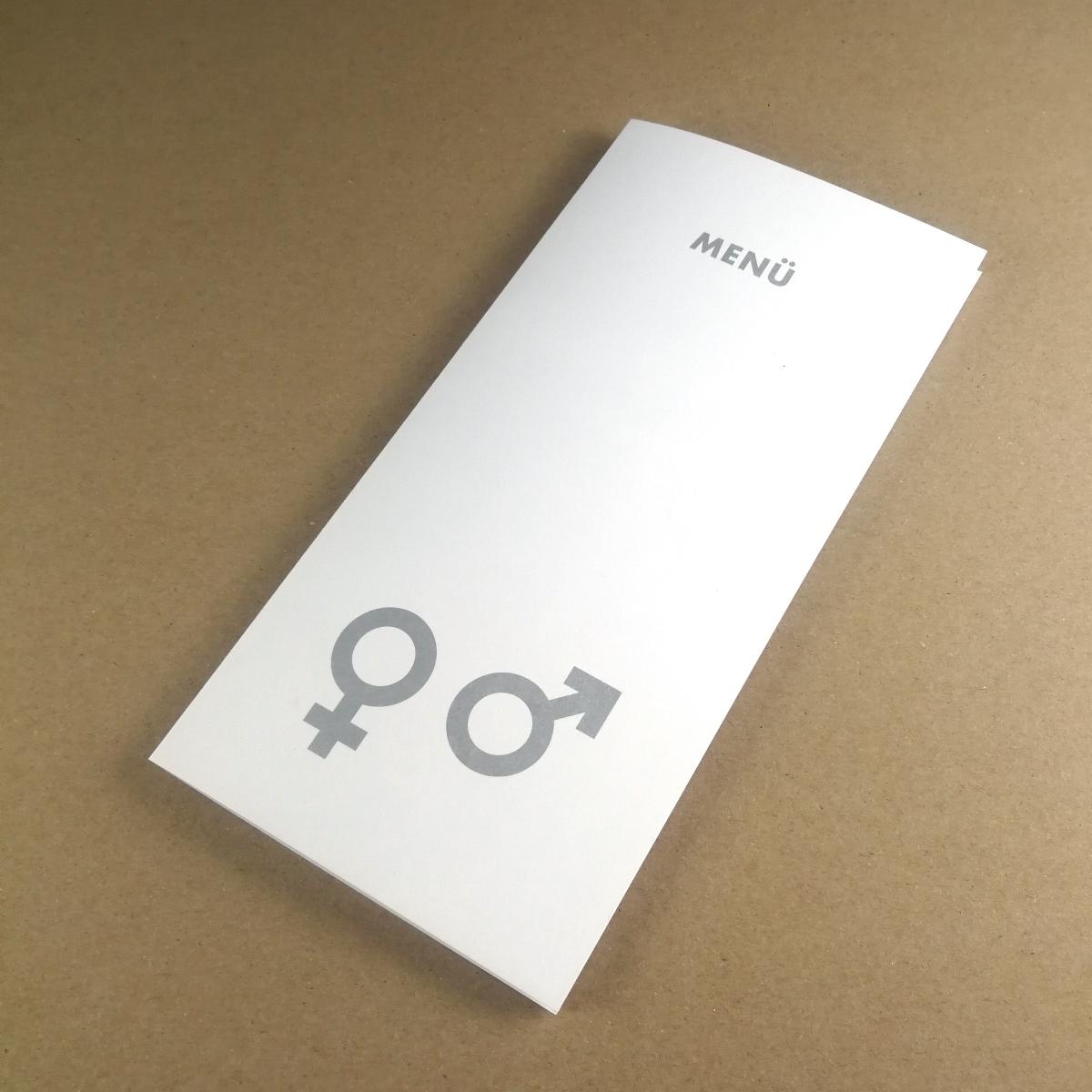 10 Menükarten mit silbernem Druck