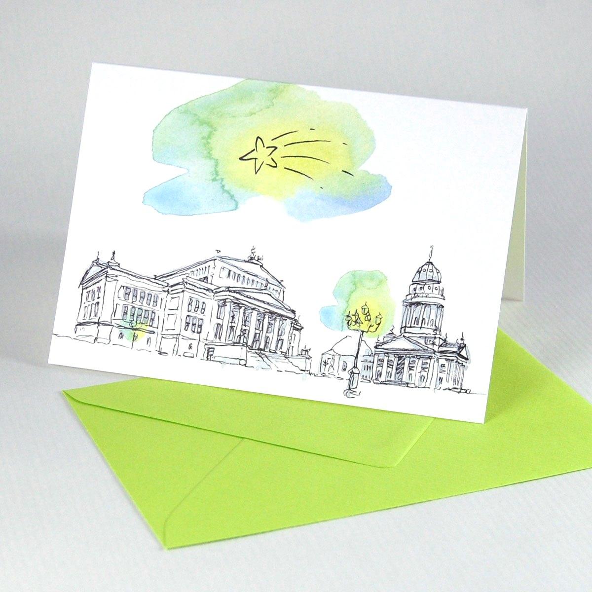 100er Set Berlin-Weihnachtskarten mit Kuverts: Gendarmenmarkt