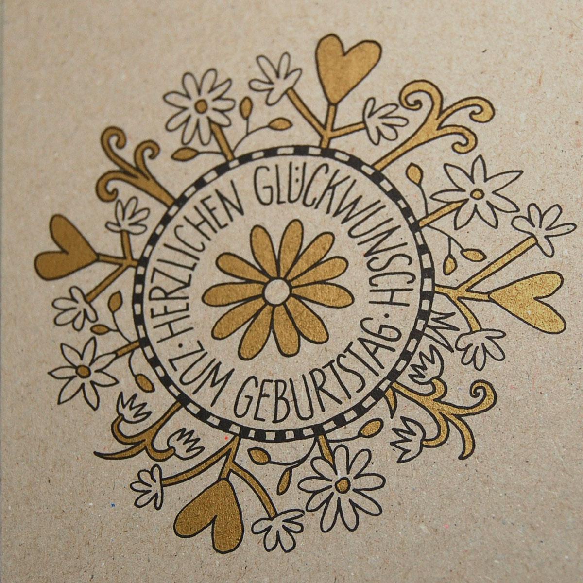 Herzlichen Glückwunsch zum Geburtstag - graue Glückwunschkarten mit Umschlag