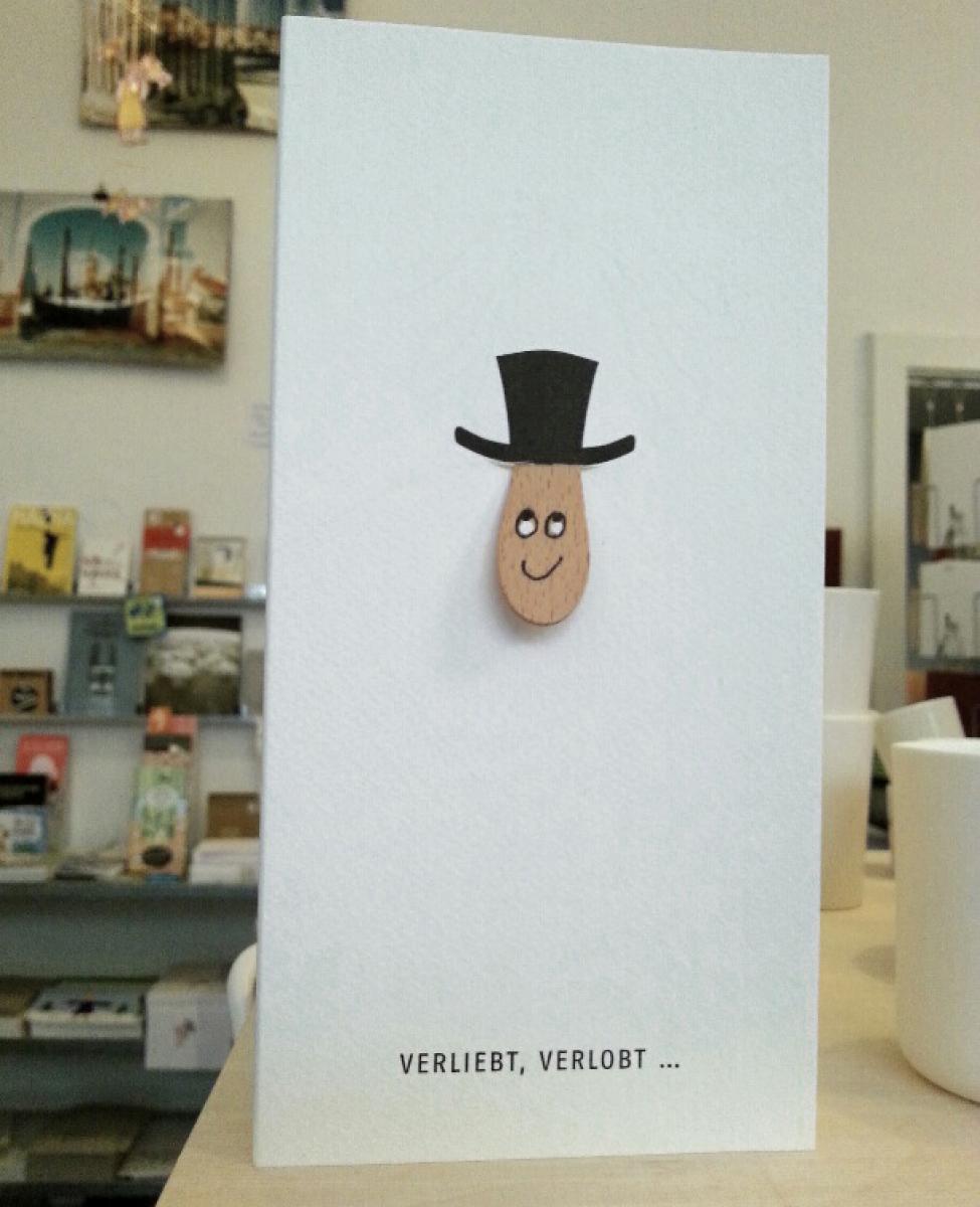 10er Set Hochzeitskarten mit Eisstiel: Verliebt, Verlobt - Verheiratet