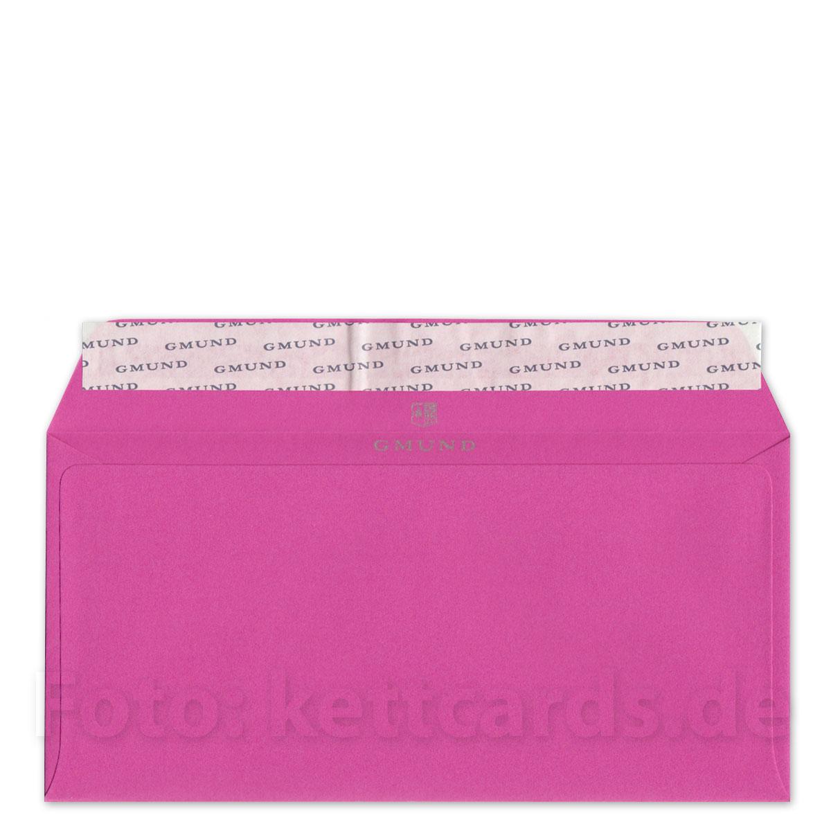 6er Set Weihnachtskarten mit pinken Kuverts