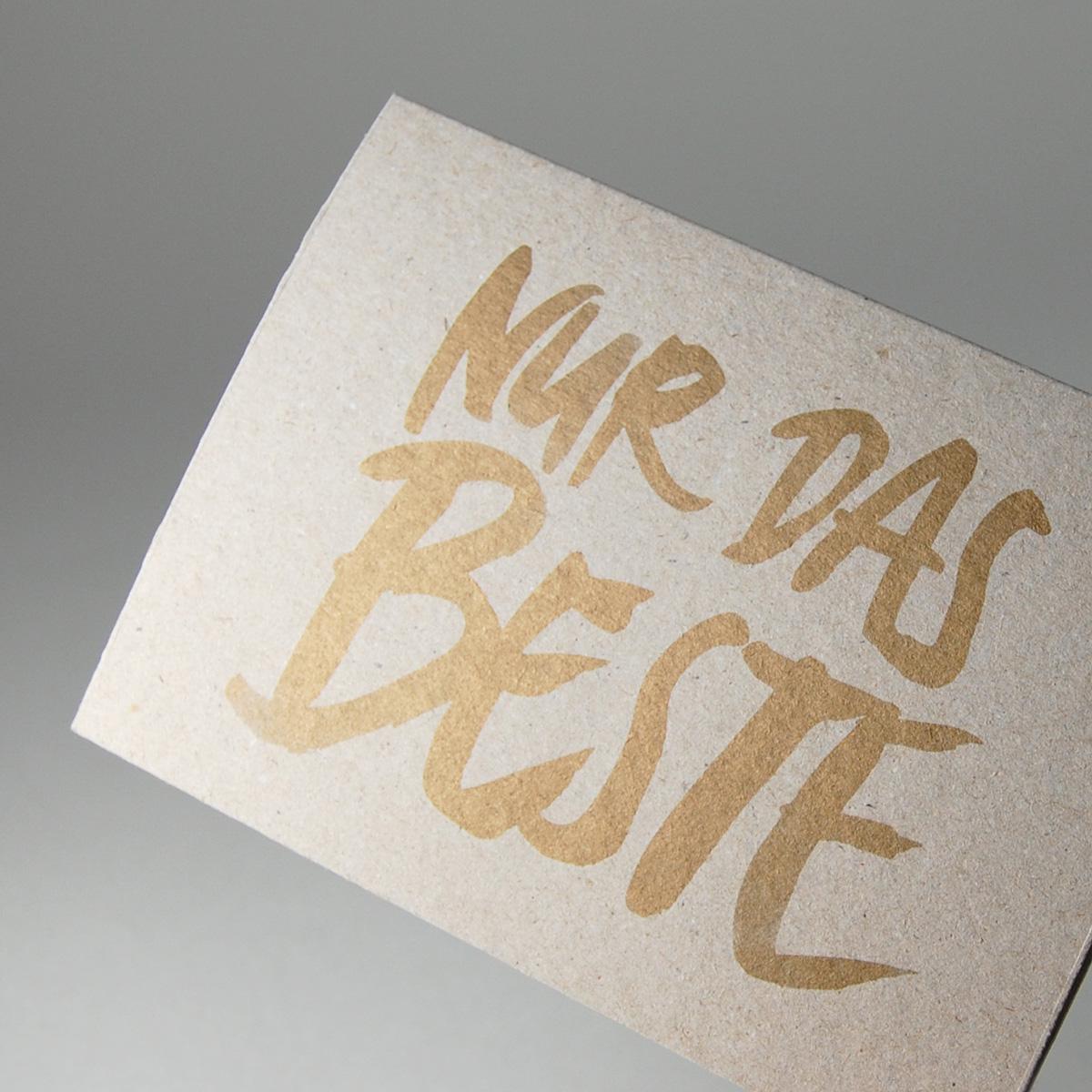 Nur das Beste - Recyclingkarte mit goldenem Umschlag