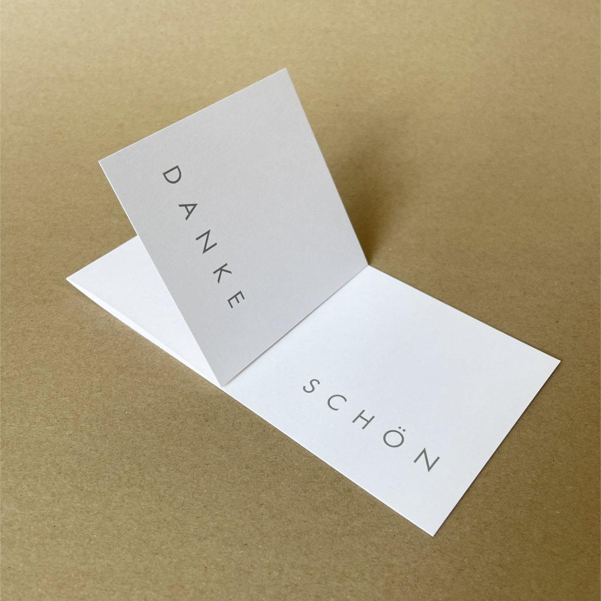 10er Set Recyclingkarten mit Transparentumschlag: DANKE SCHÖN (silberner Druck)