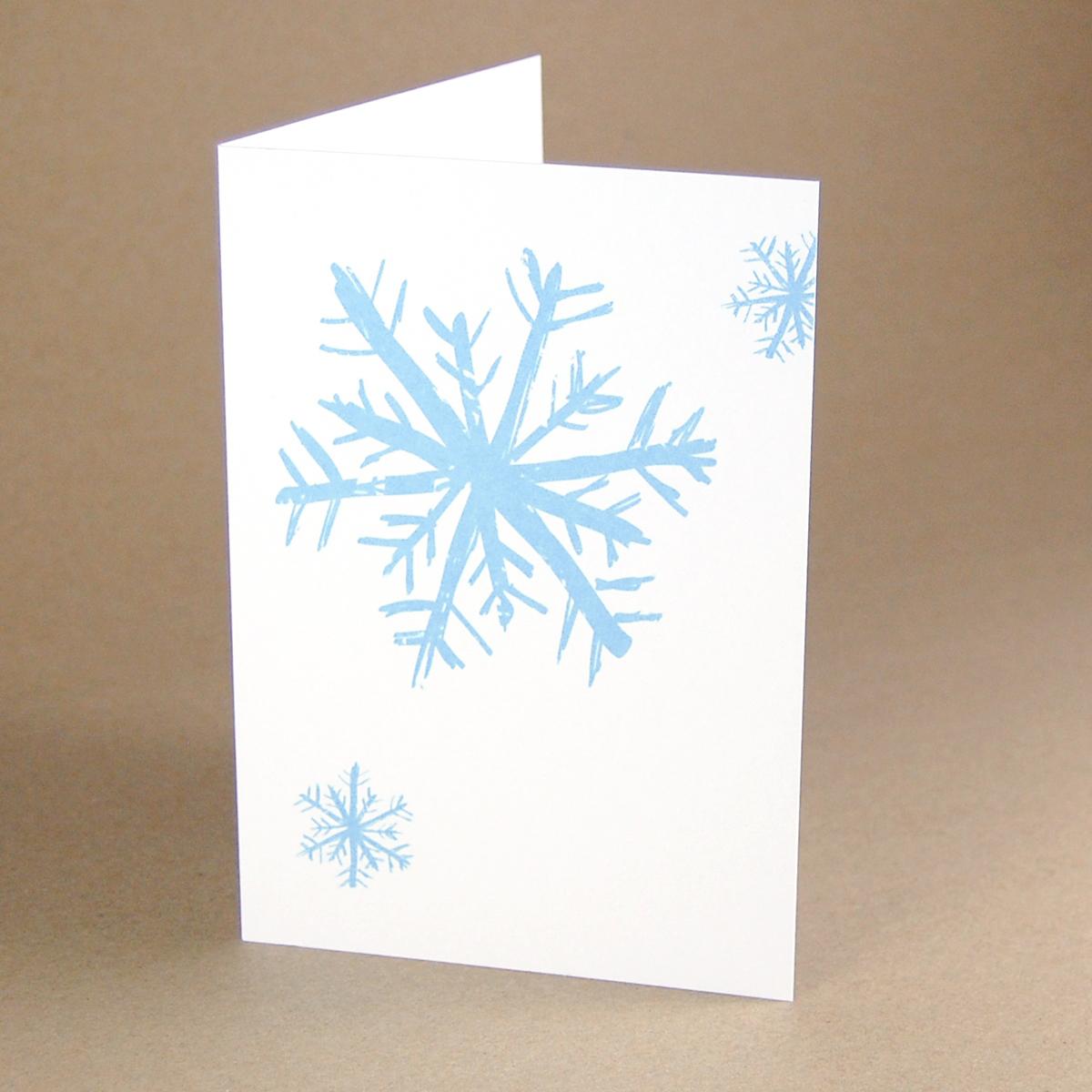 Schneeflocken - Recycling-Weihnachtskarte mit Recyclingkuvert