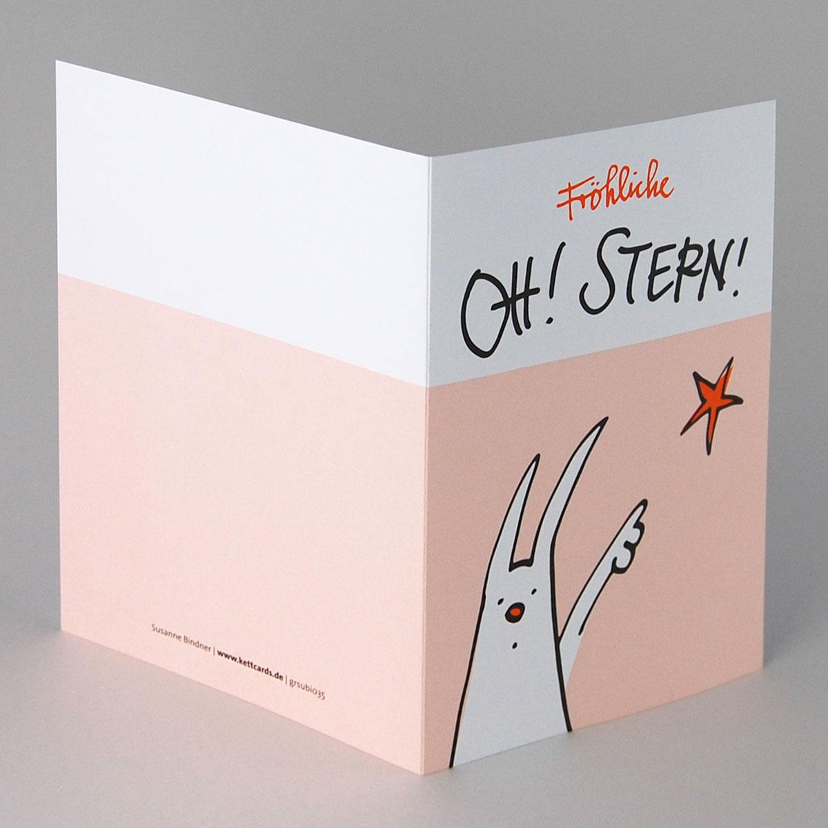 Oh! Stern! - witzige Osterkarte mit transparentem Umschlag