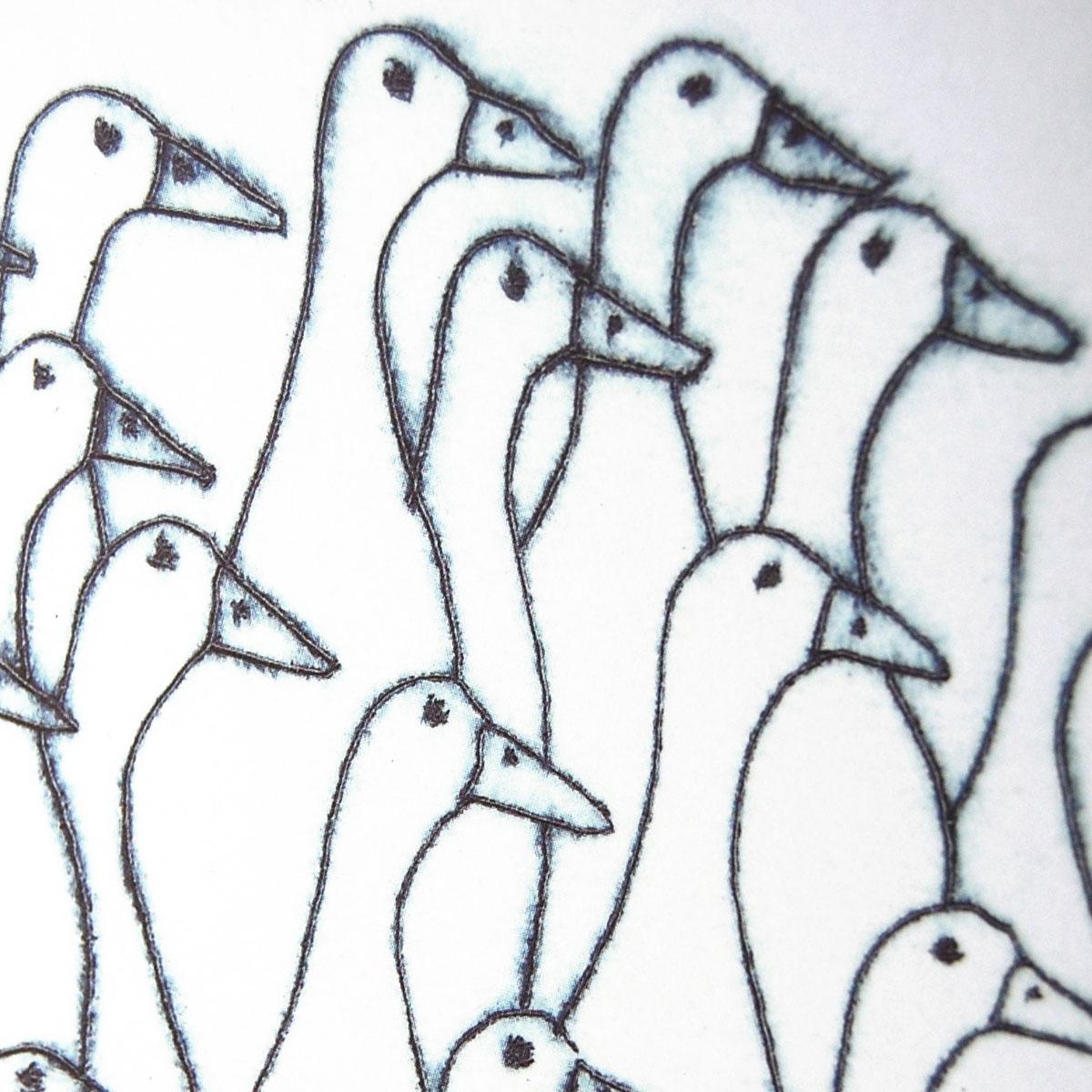 10er Set Weihnachtskarten mit Umschlägen: Die Parade der Weihnachtsgänse