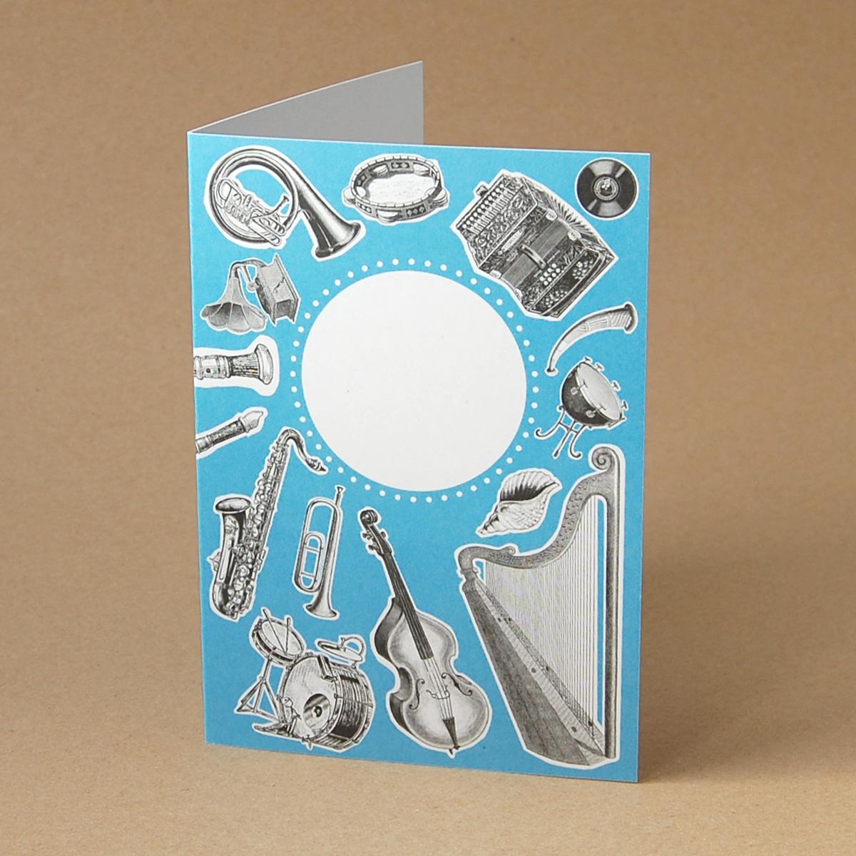 Recyclingkarte: Musikinstrumente + Feld zum Schreiben