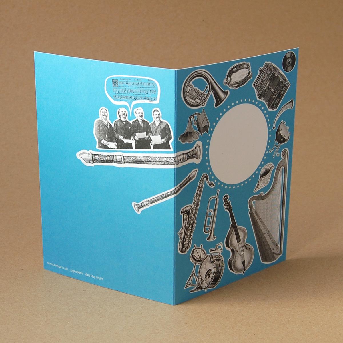 Recyclingkarte: Musikinstrumente + Feld zum Schreiben