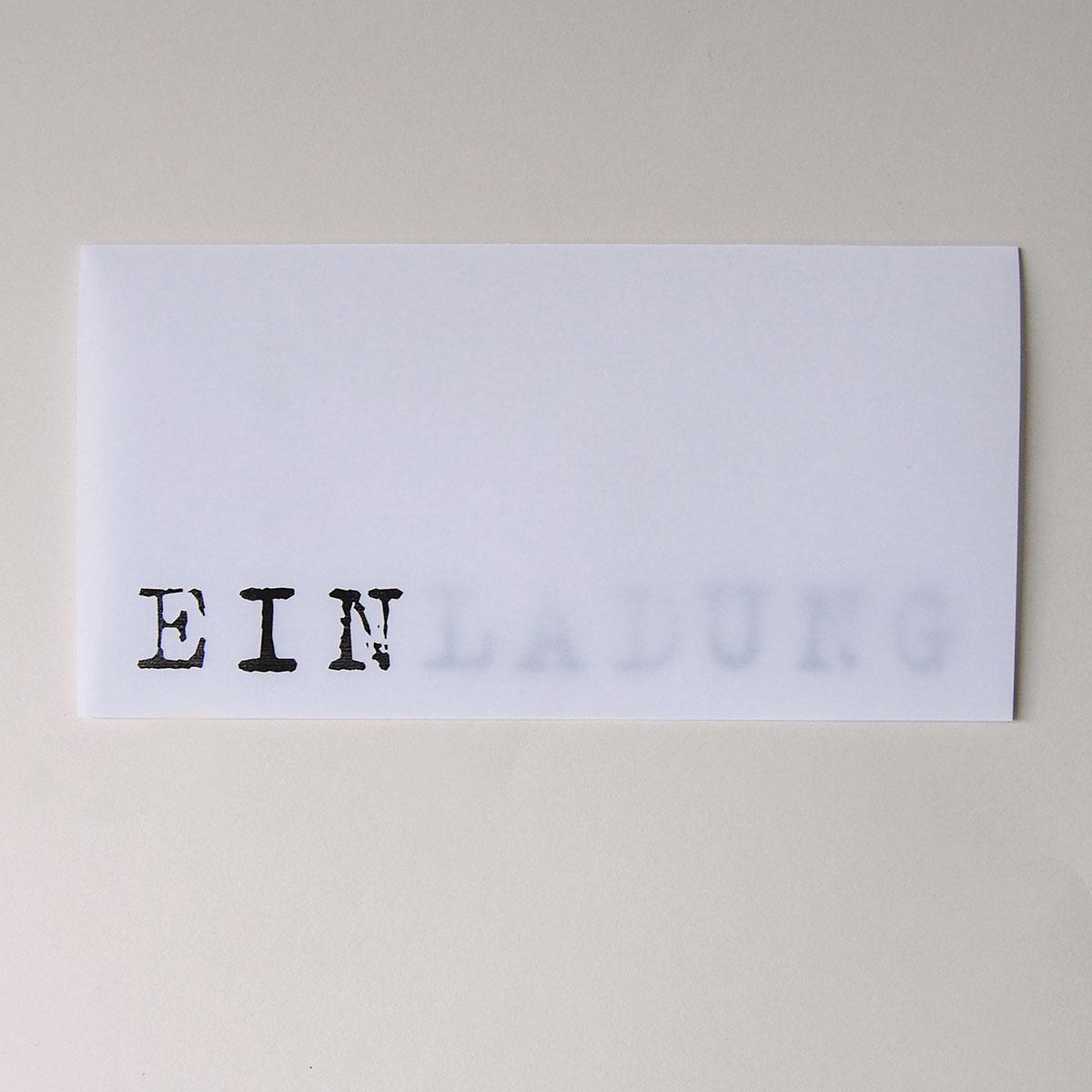 zweiteilige Design-Einladungskarte: EIN LADUNG