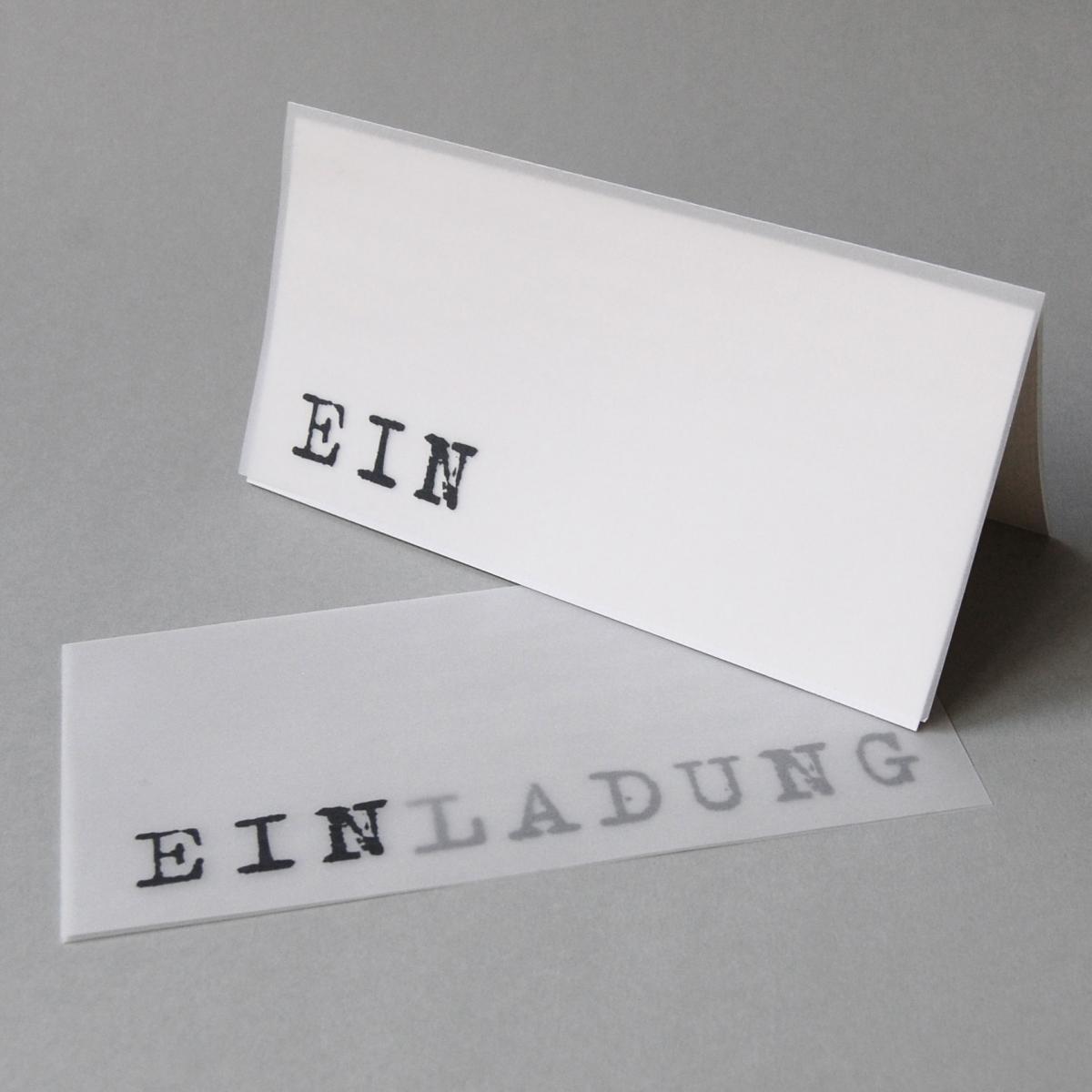 zweiteilige Design-Einladungskarte: EIN LADUNG