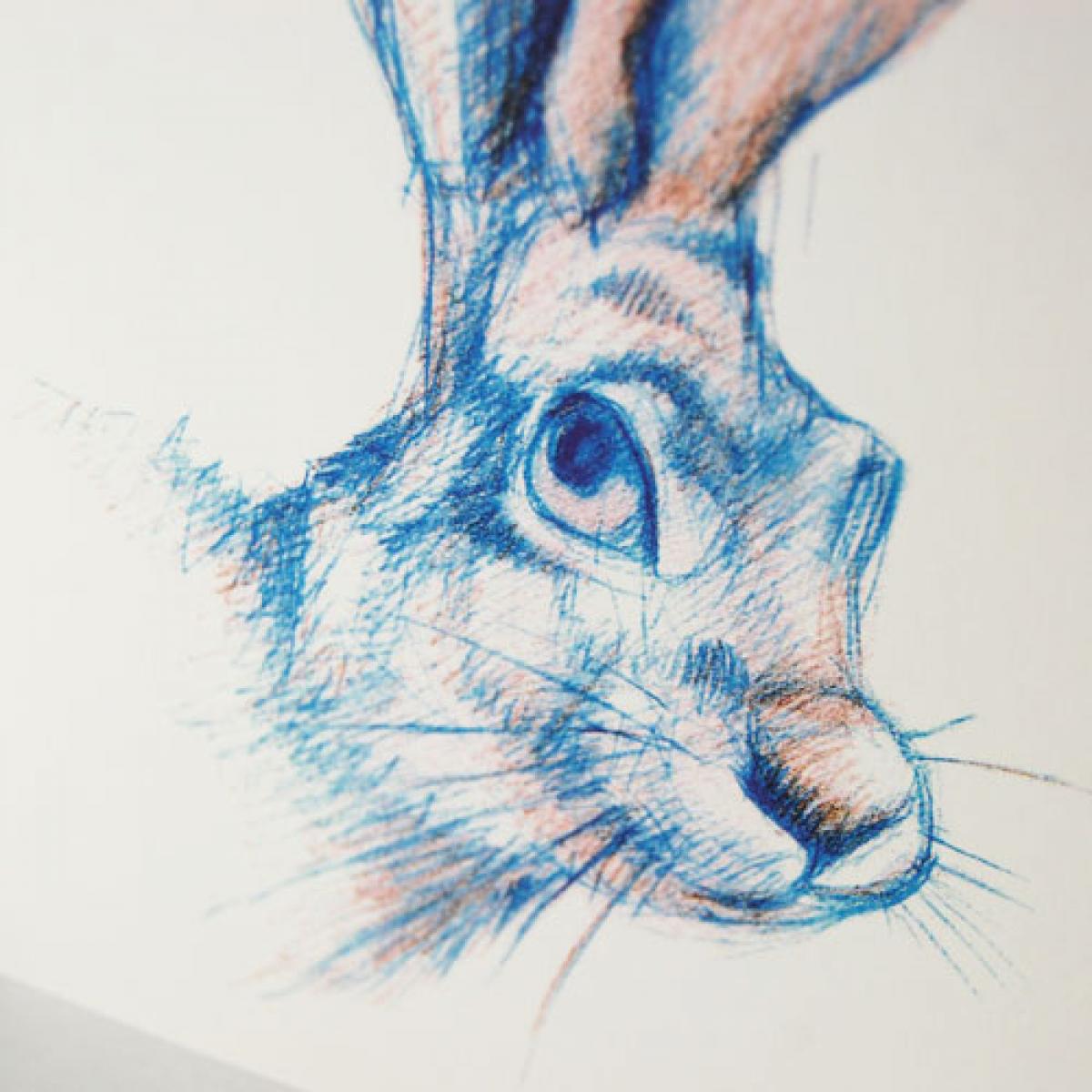 Grußkarte / Osterkarte: Hase