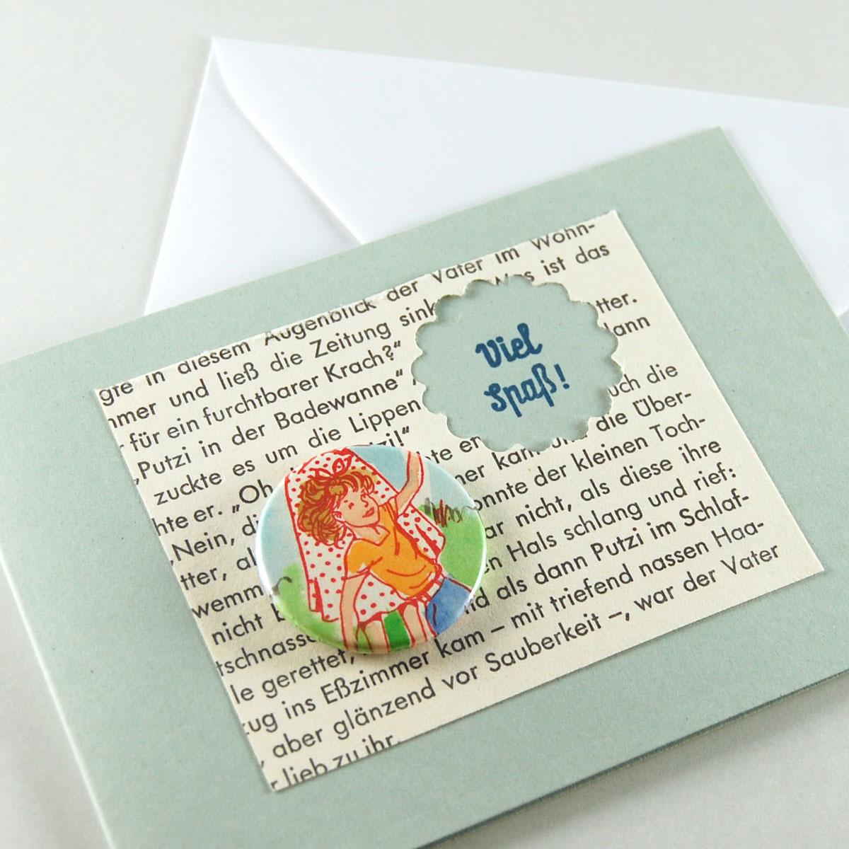 Viel Spaß! - Buttonklappkarte