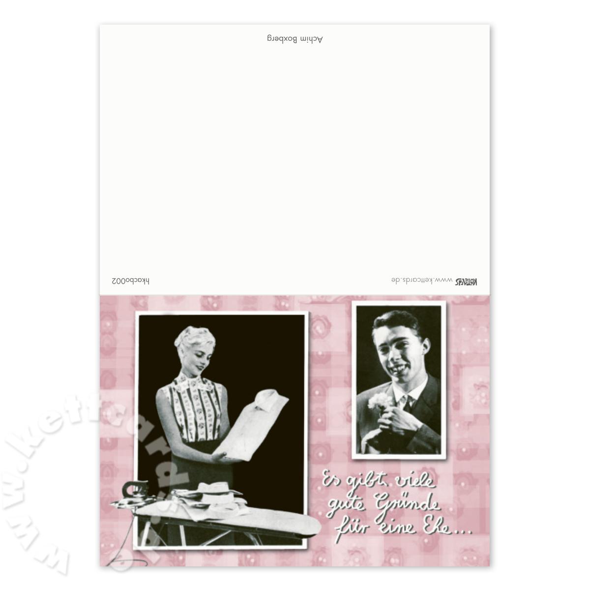 Retro-Hochzeitskarte: Es gibt viele gute Gründe für eine Ehe ...