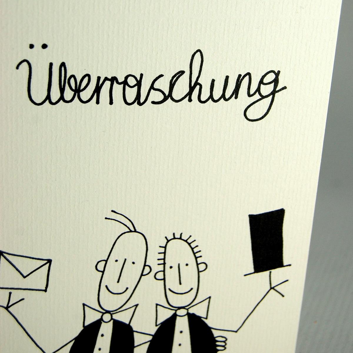witzige Hochzeitskarte für Männer: Überraschung