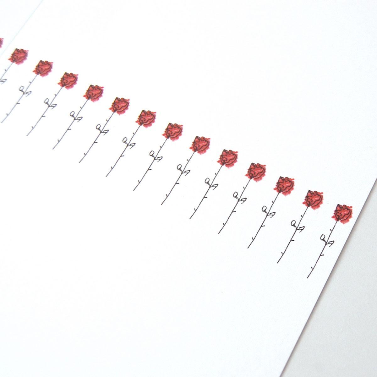 Grußkarte: rote Rosen