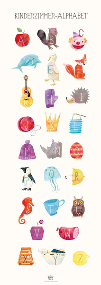Poster mit Kinderzimmer-Alphabet
