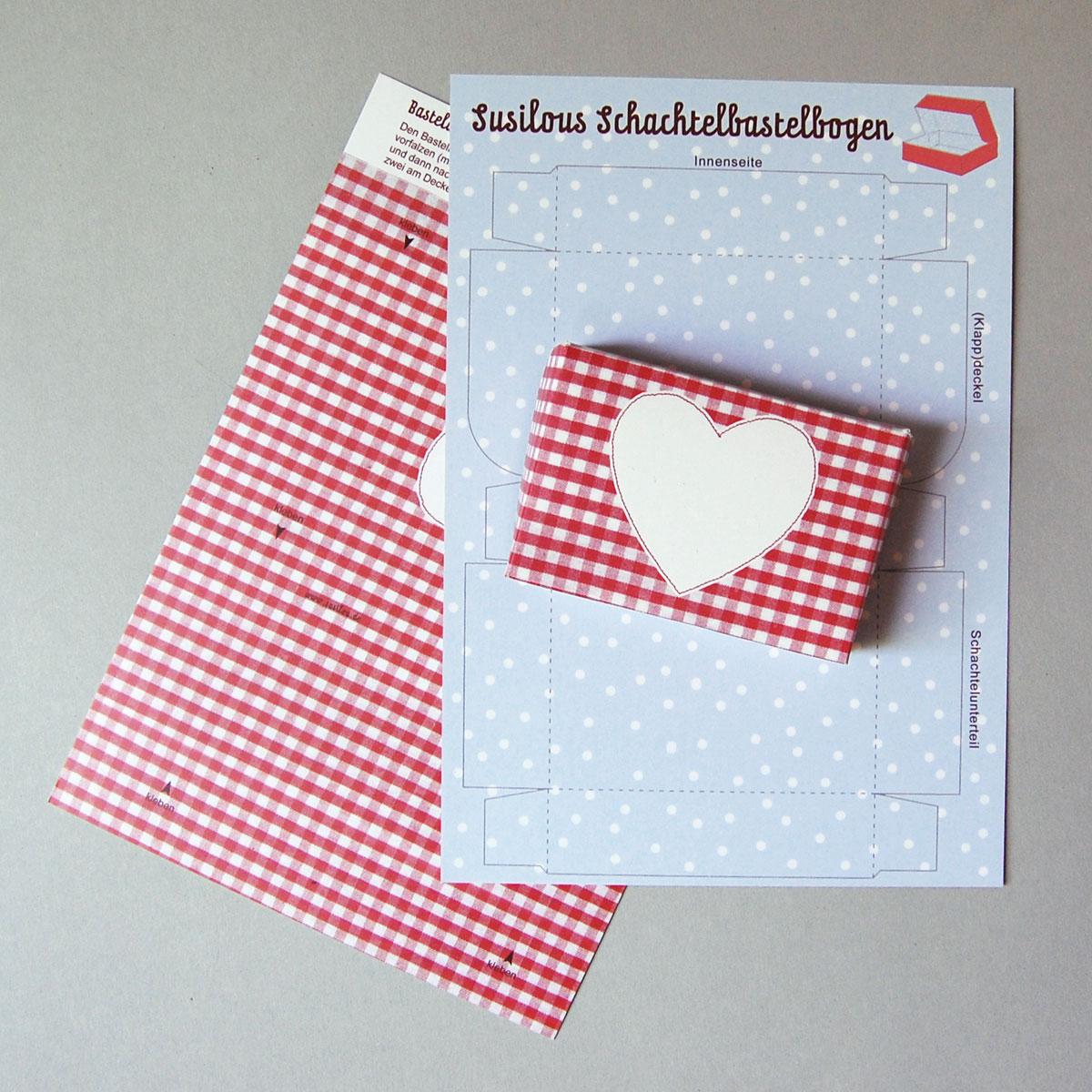 susilous Bastelbogen: Herz-Schachtel