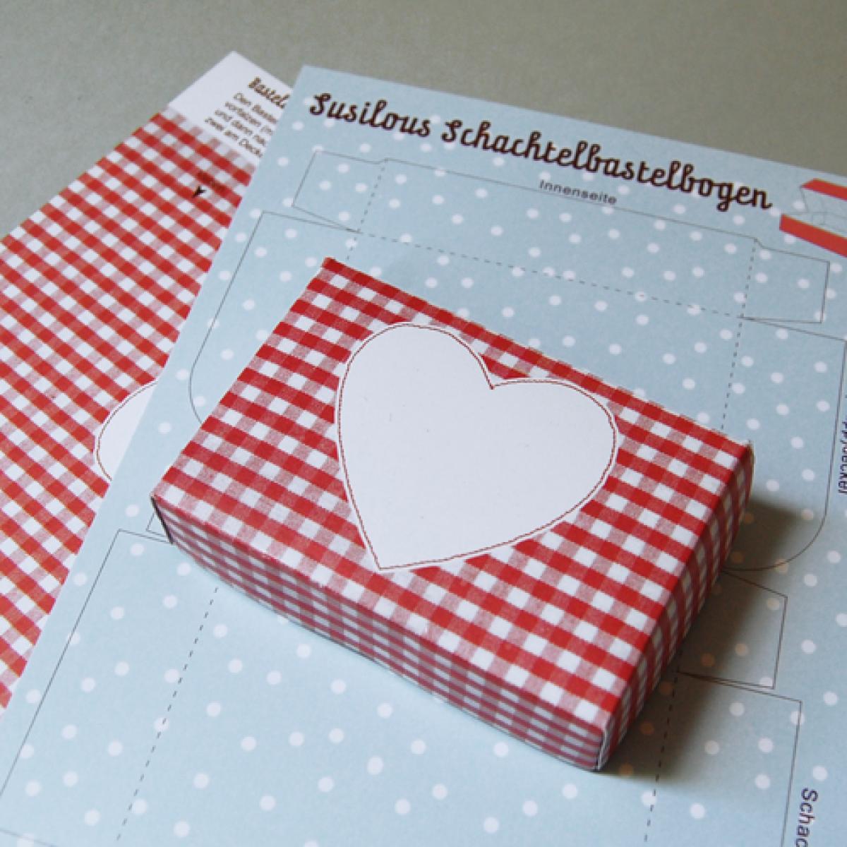 susilous Bastelbogen: Herz-Schachtel