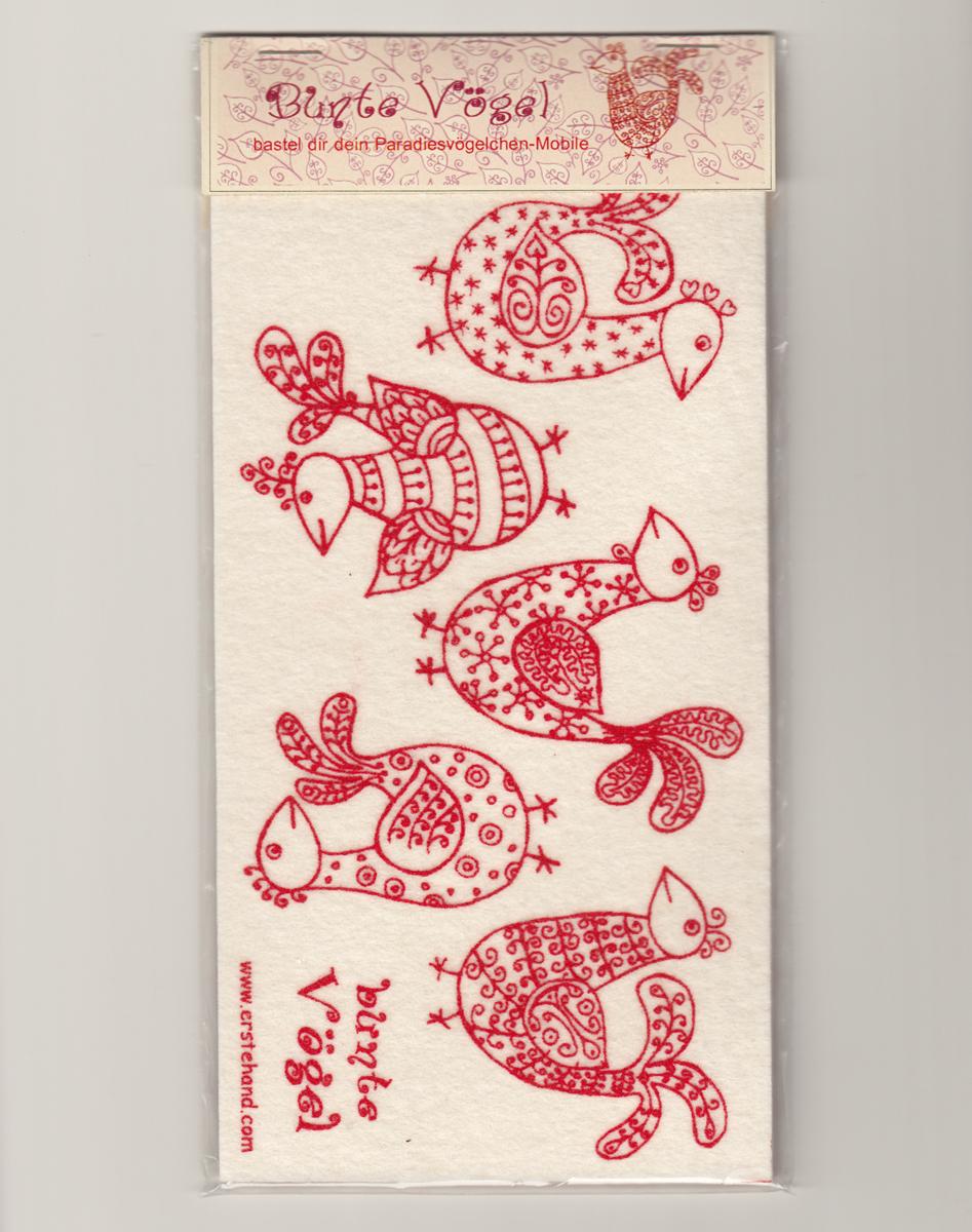 Filzmobile zum Basteln: Bunte Vögel