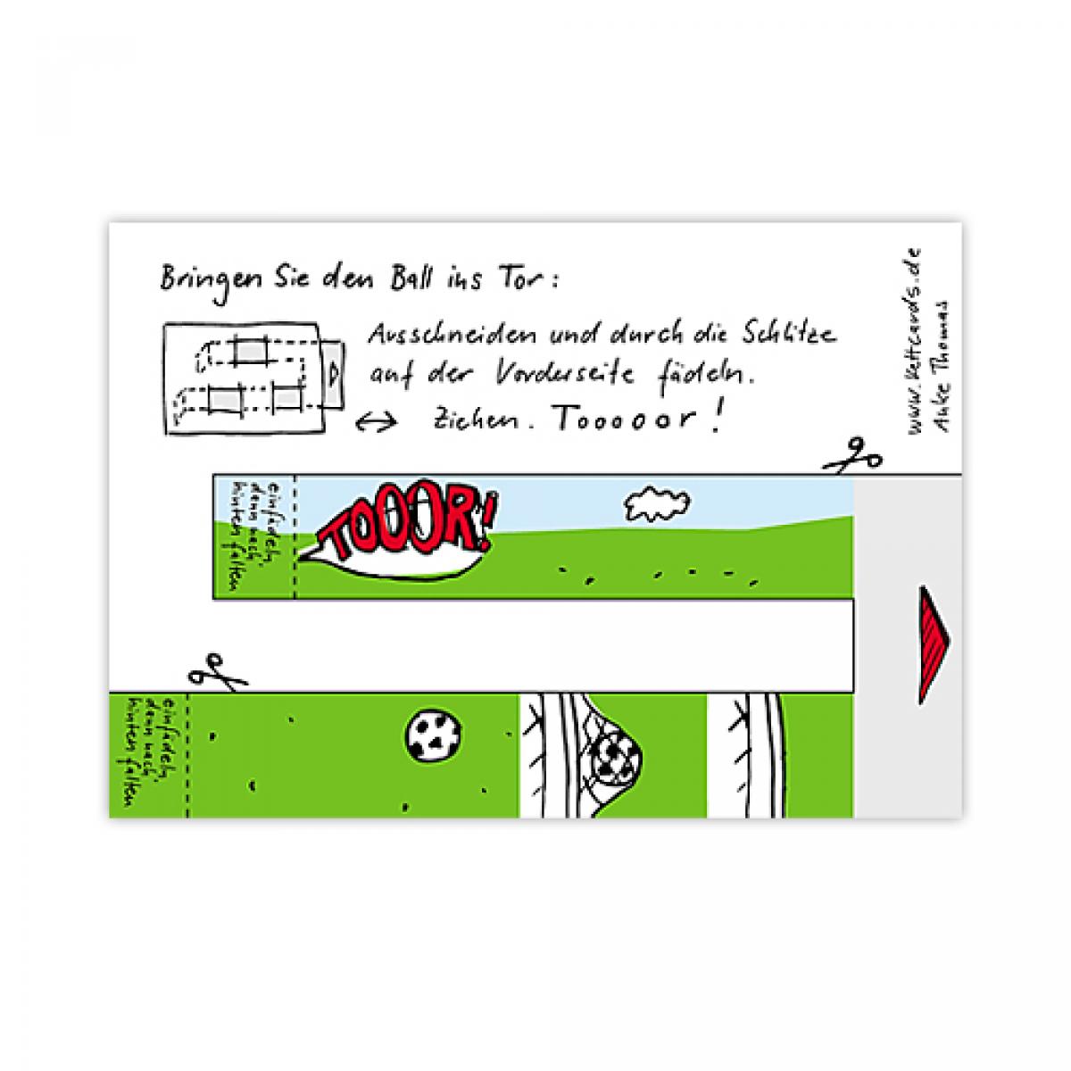 Fußball-Postkarte zum Basteln: Tooor!