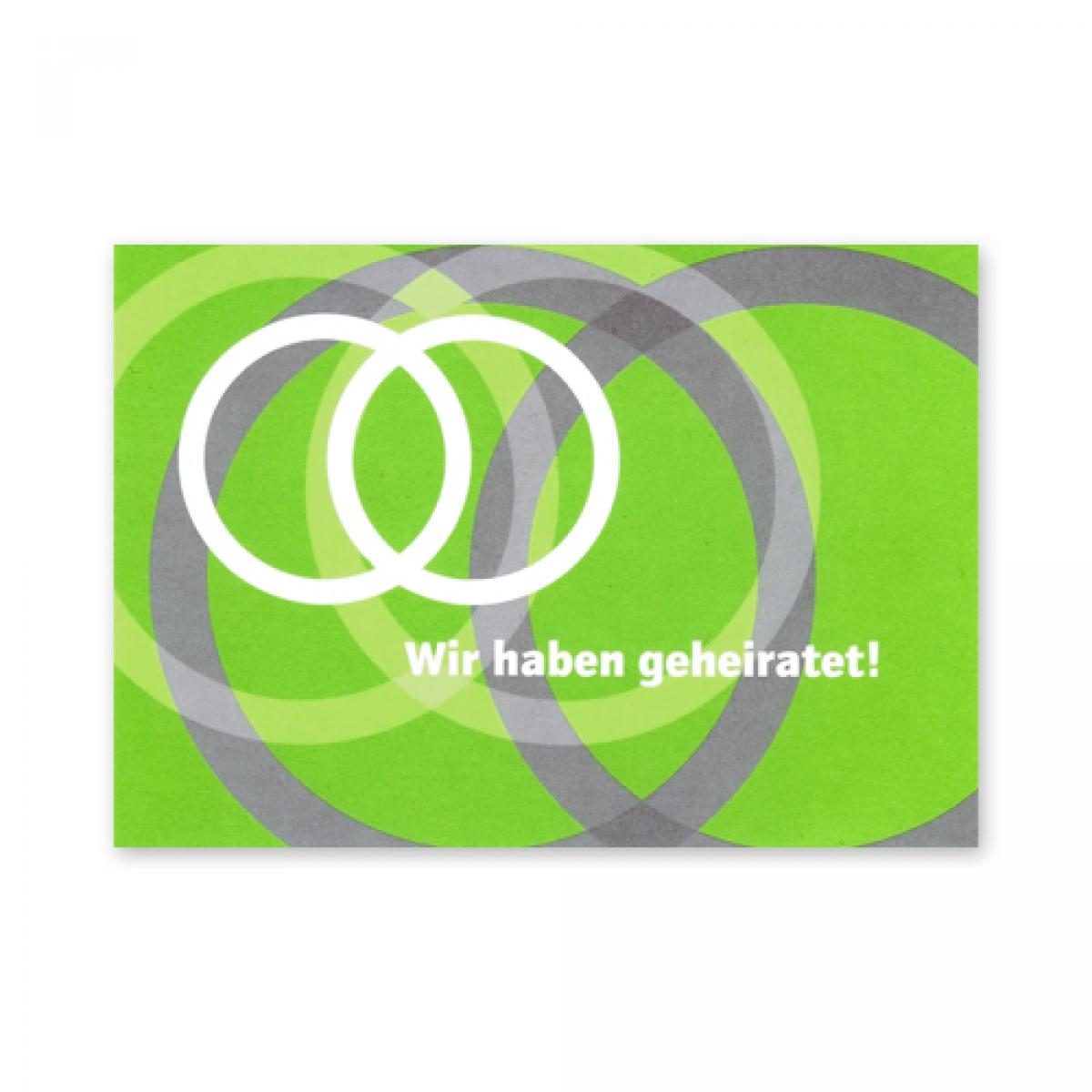 Postkarte für nach der Hochzeit: Wir haben geheiratet!