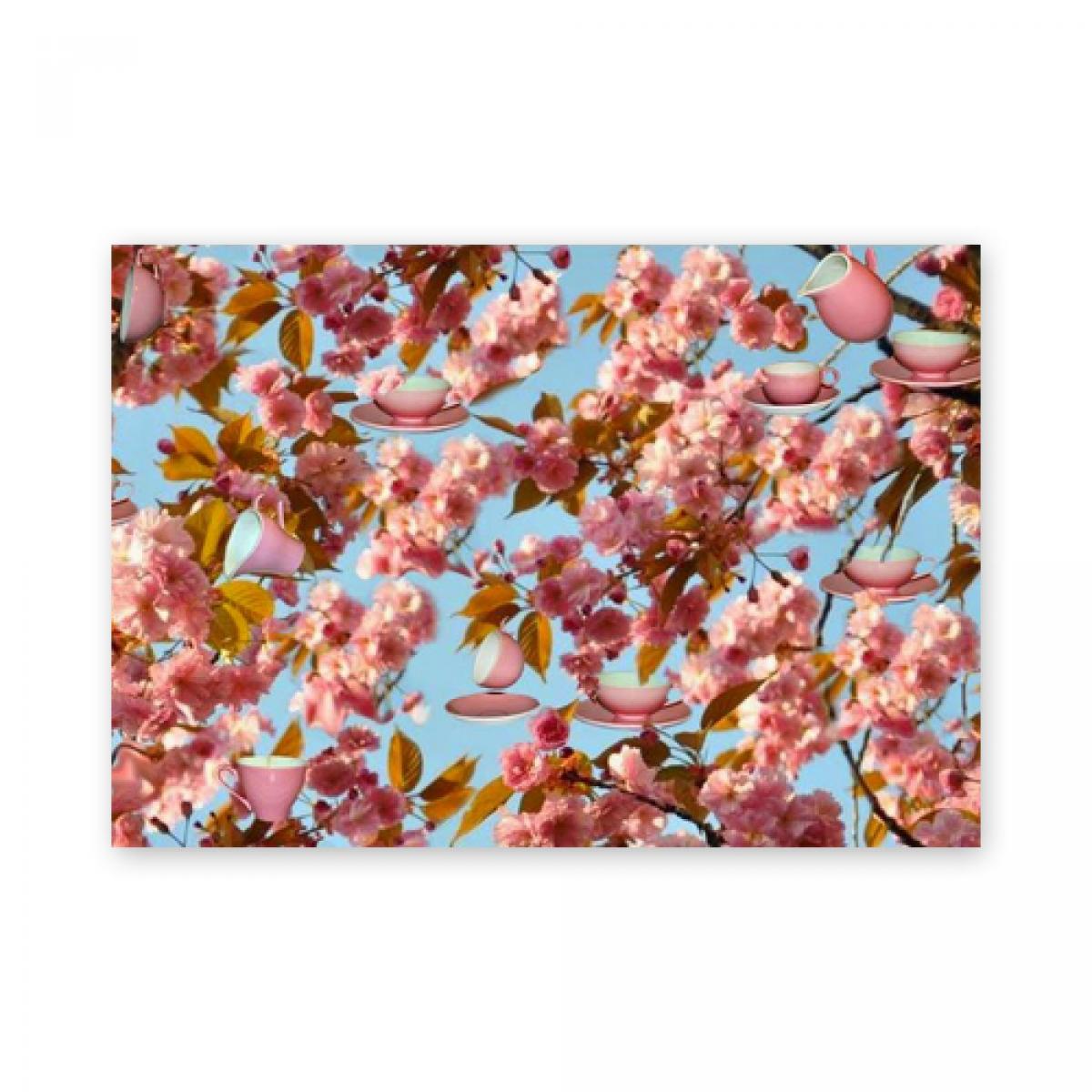 Postkarte: Frühlingsausflug mit Tassen