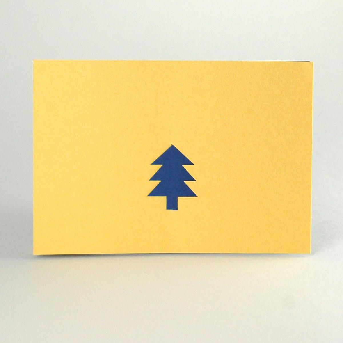 edle, zweiteilige Recycling-Weihnachtskarte: Frohes Fest!