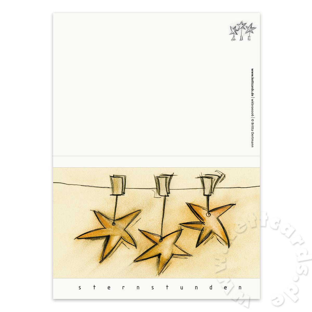 Weihnachtskarte: sternstunden (Wäscheleine)