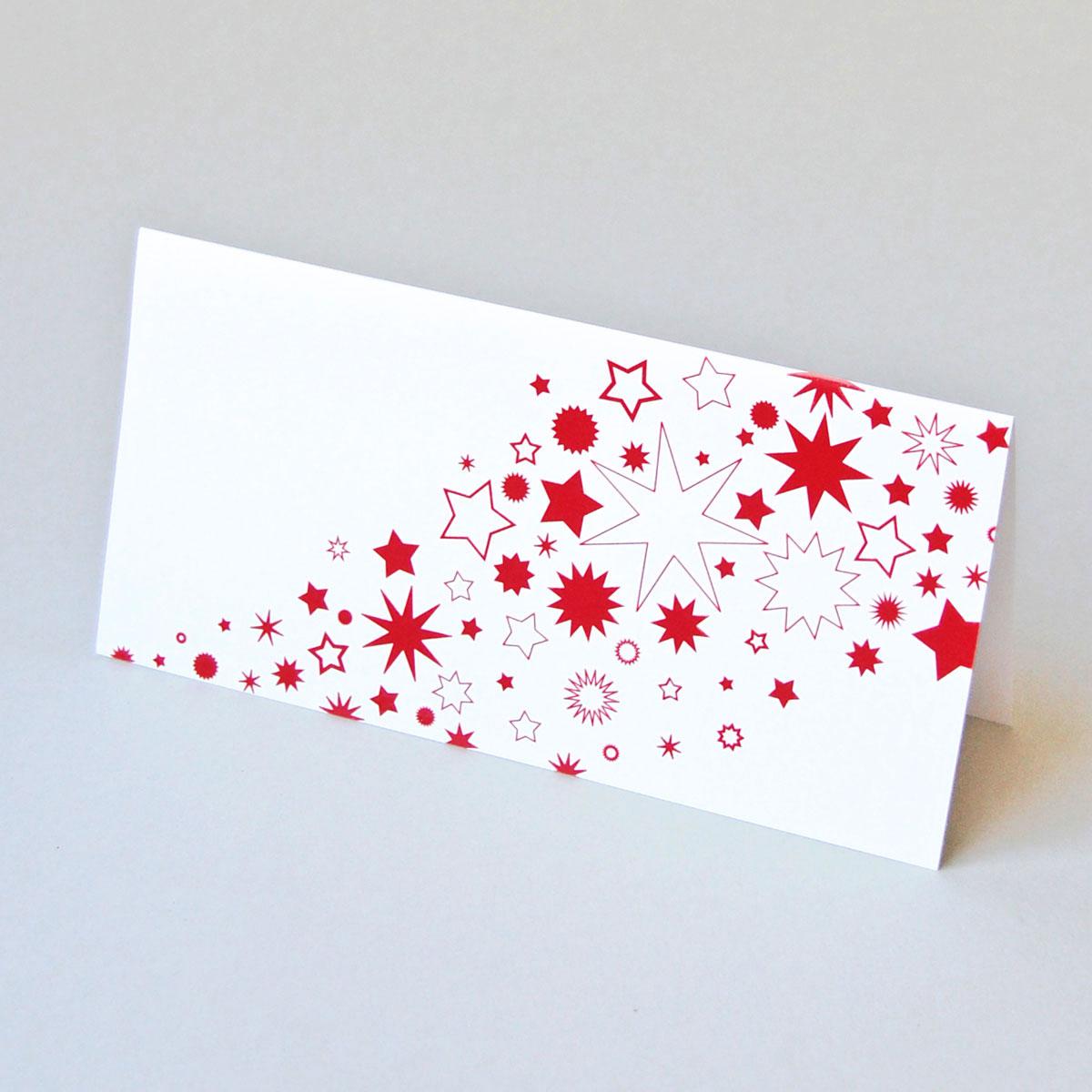 Weihnachtskarte: rote Sterne