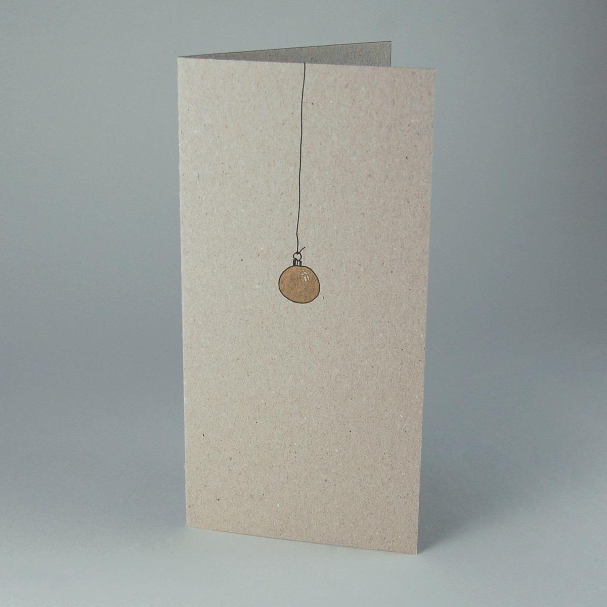 Recycling-Weihnachtskarte: Minimaleinsatz  (Graupappe)