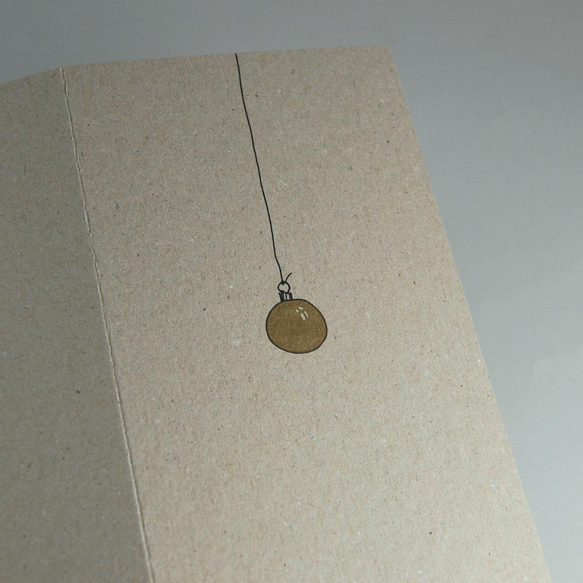 Recycling-Weihnachtskarte: Minimaleinsatz  (Graupappe)