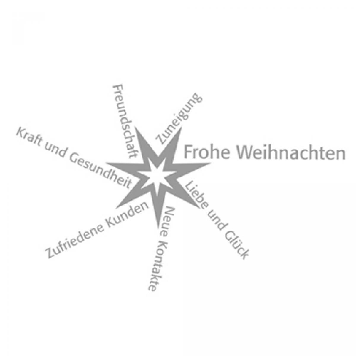 silberne Weihnachtskarte für Firmen: Liebe, Glück, Kraft