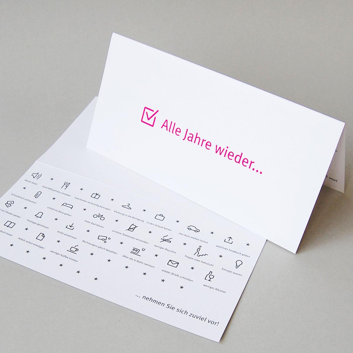 Neujahrskarte: Alle Jahre wieder ... (pink)