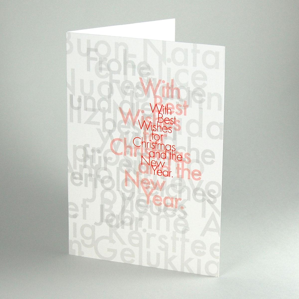 große Karte für Weihnachten und Neujahr: With Best Wishes  (DIN A5)