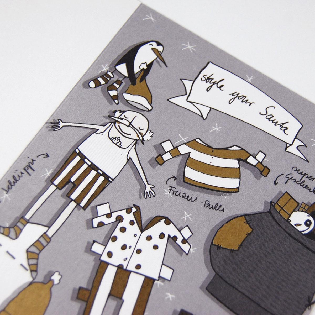 Weihnachtskarte zum Basteln: style your Santa