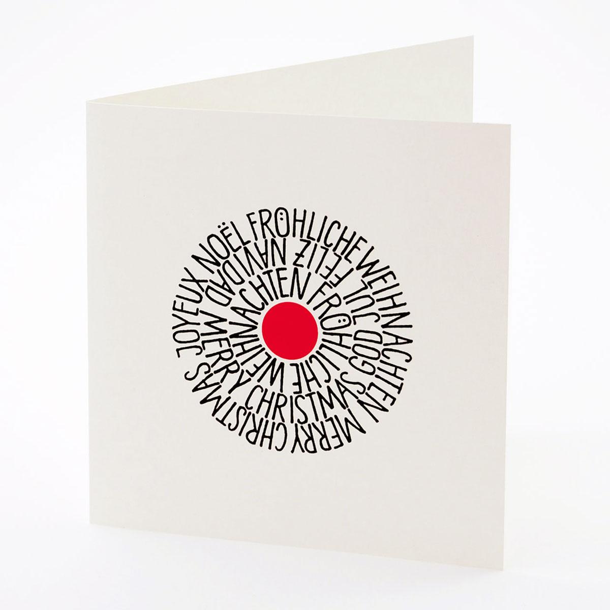 Recycling-Weihnachtskarte: Fröhliche Weihnachten, Merry Christmas...