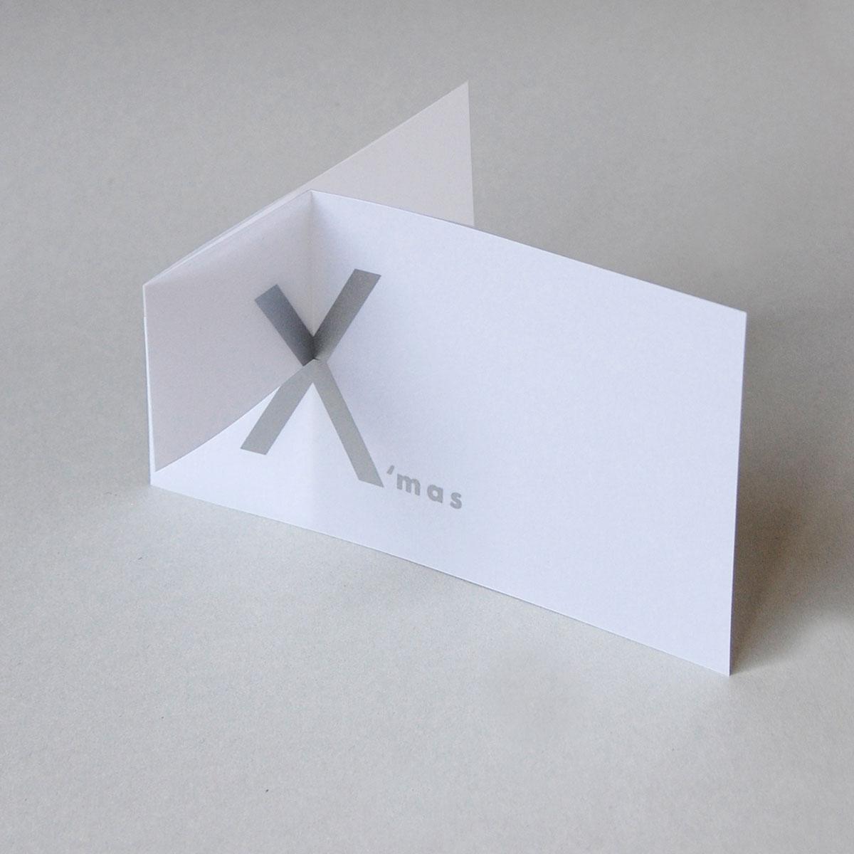 Design-Weihnachtskarte: merrY X´mas  (silberner Druck)