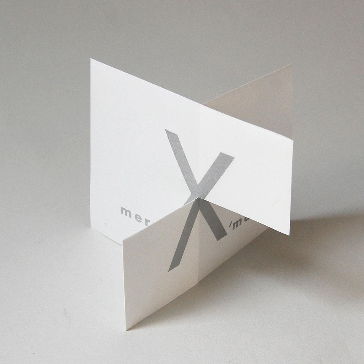 Design-Weihnachtskarte: merrY X´mas  (silberner Druck)