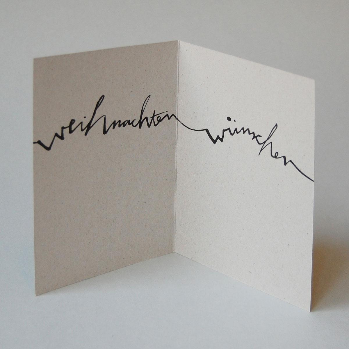 graue Weihnachtskarte: fröhliche weihnachten wünschen