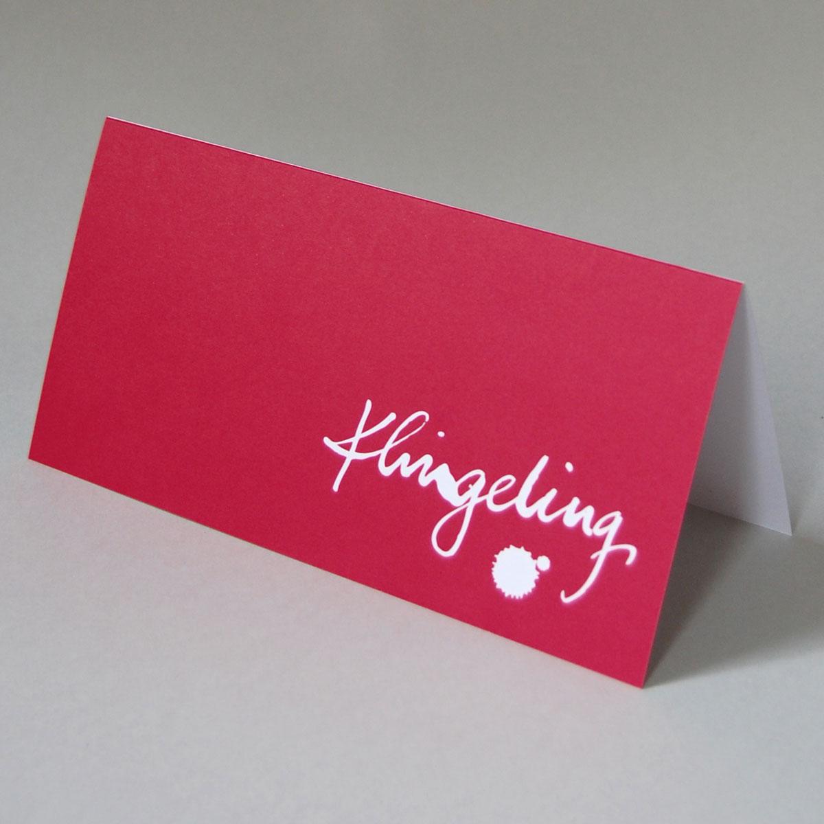 rote Recycling-Weihnachtskarte: Klingeling