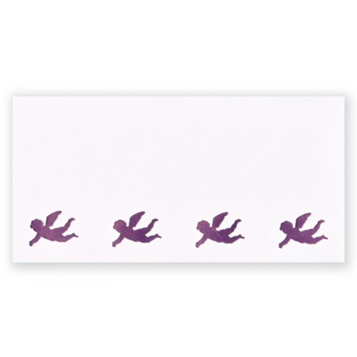 Weihnachtskarte: gestanzte Engelchen (rote Heißfolienprägung)