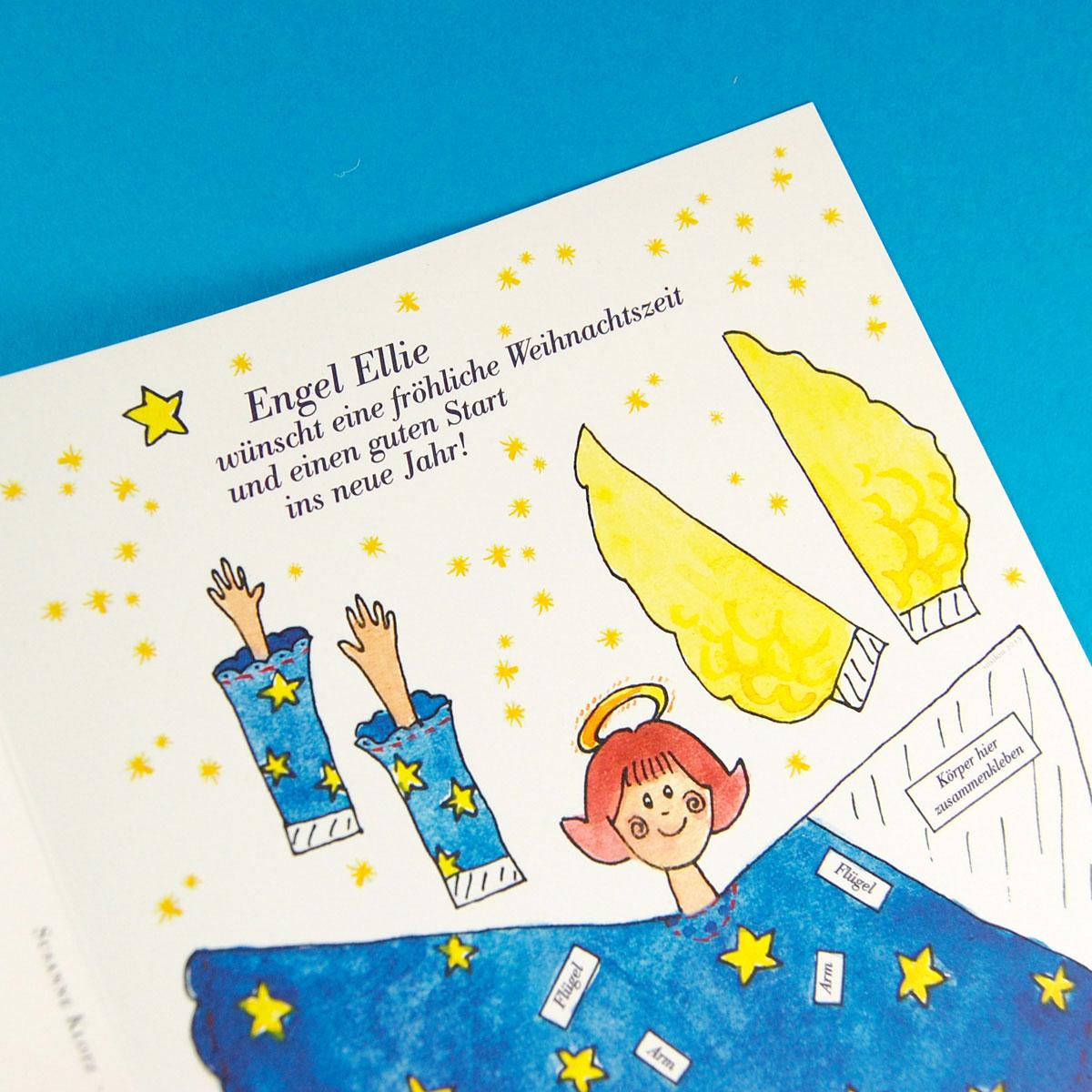 große Weihnachtskarte zum Basteln: Engel Ellie  (DIN A5)